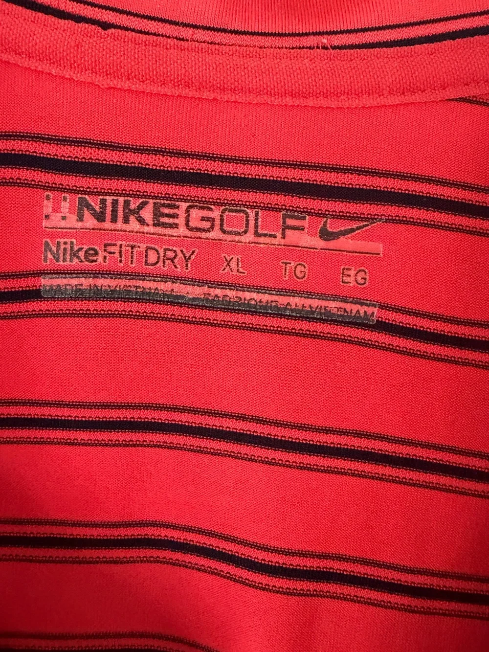 Nike Golf Striped Polo Dry Fit Shirt XL